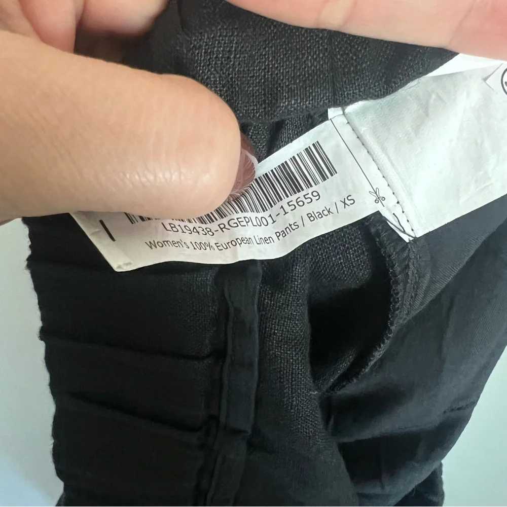 NWOT Quince European Linen Black Pants Women's Size XS
